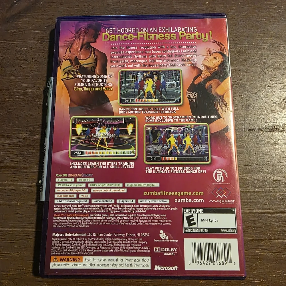 Zumba Fitness Join the Party Xbox 360 Game & Belt Bundle Kinectl